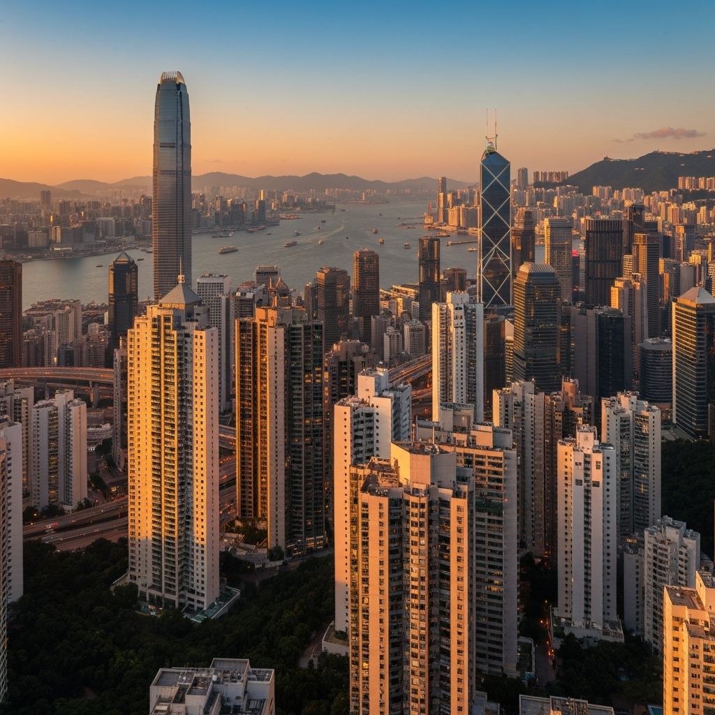 Hong Kong financial district skyline